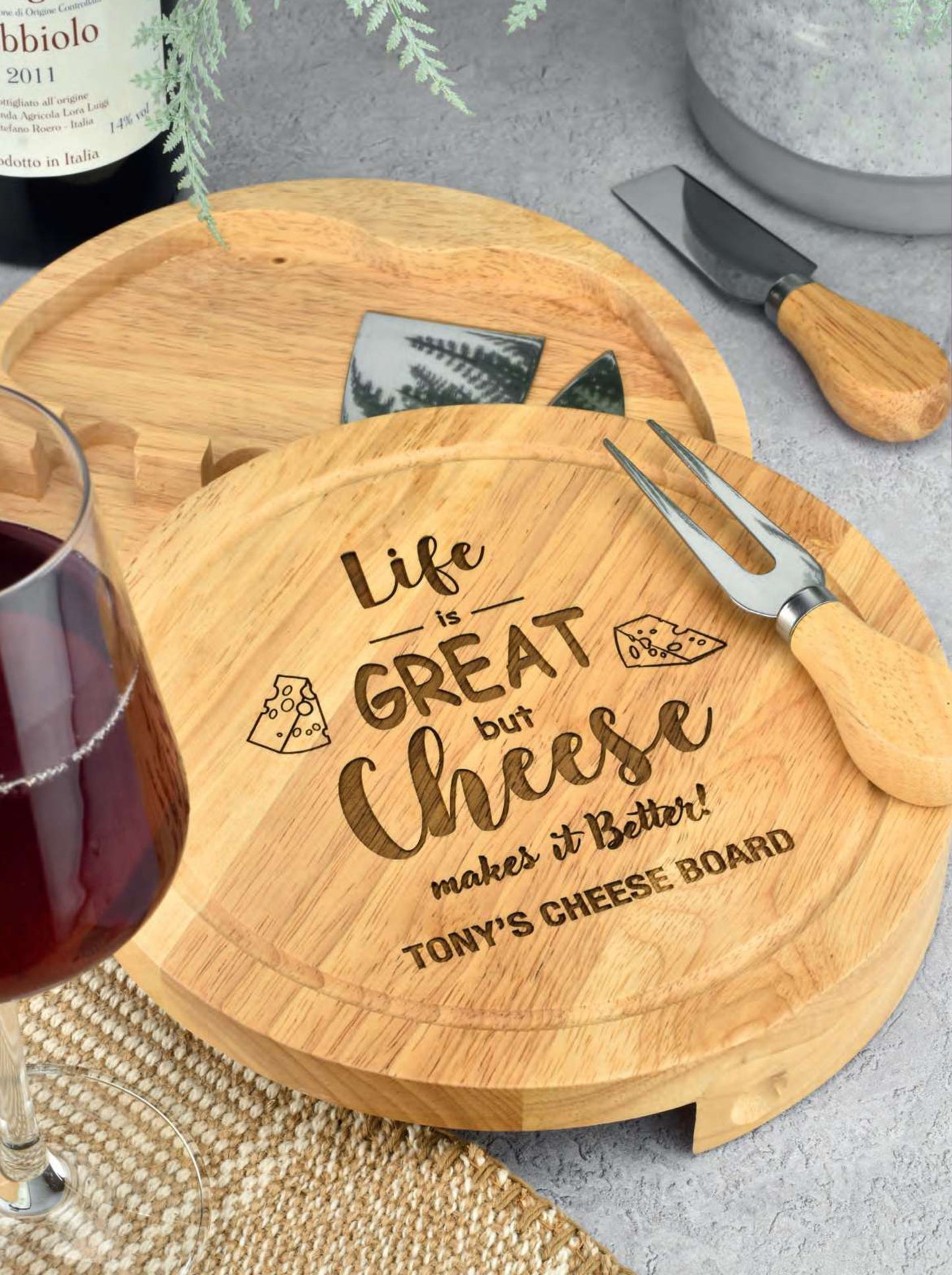 BAMBOO CHEESE BOARD & TOOLS