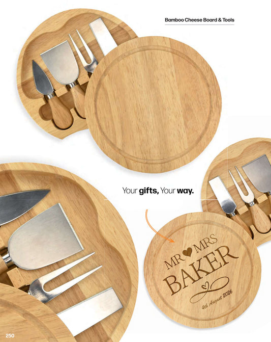 BAMBOO CHEESE BOARD & TOOLS